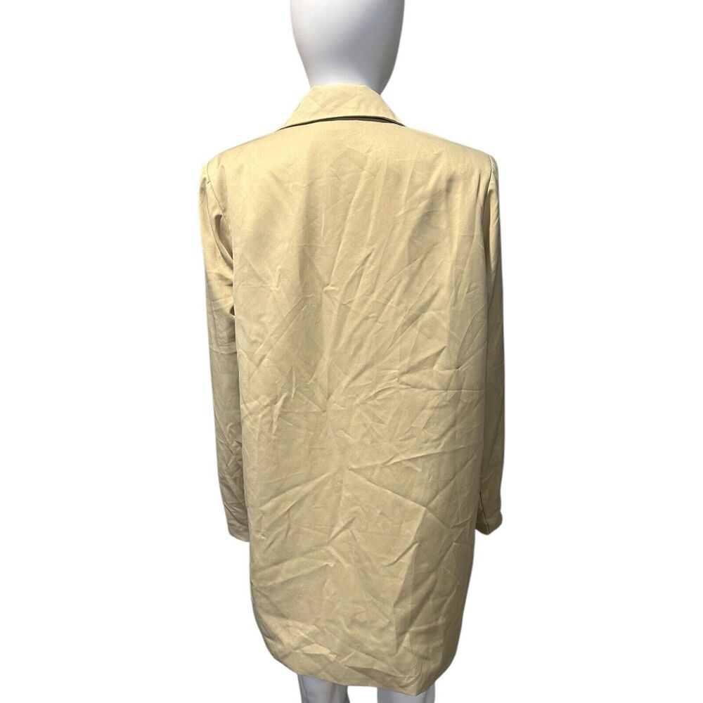 PrettyLittleThing Cream Longline Blazer Jacket UK10 US6 EU38 Single Button - Picture 3 of 10